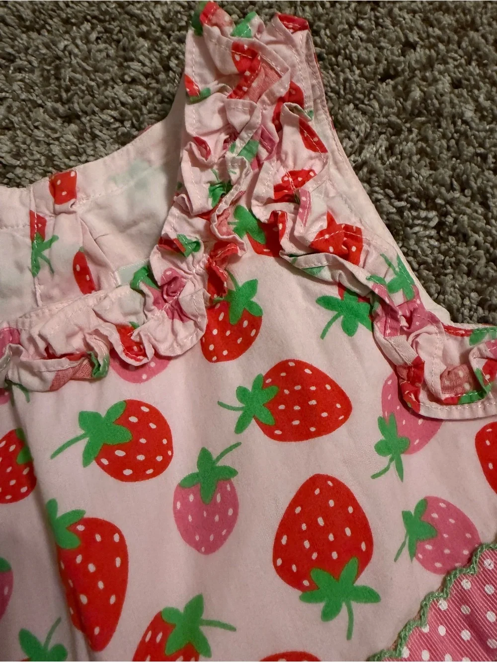 Gymboree Girls Pink Strawberry Ruffle Dress | Size 6 |
